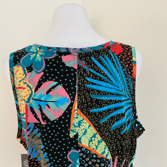 NWT Vince Camuto Multicolor Tropical Patterned Sleeveless Tunic Top - Picture 6 of 9